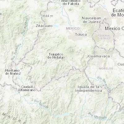 Map showing location of Cuauhtenco (18.855570, -99.883940)