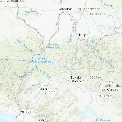 Map showing location of Tecpatán (17.136760, -93.311330)