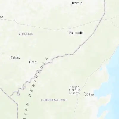 Map showing location of Tihosuco (20.196420, -88.373610)