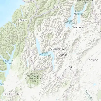 Map showing location of Queenstown (-45.030230, 168.662710)