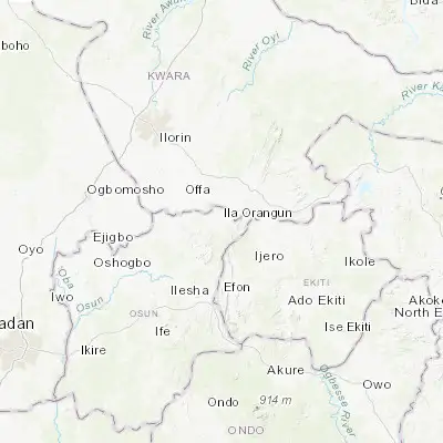 Map showing location of Ila Orangun (8.017140, 4.904210)