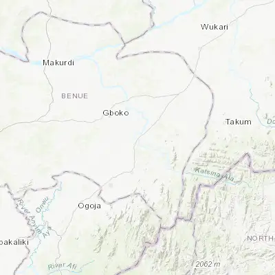 Map showing location of Katsina-Ala (7.169380, 9.284650)