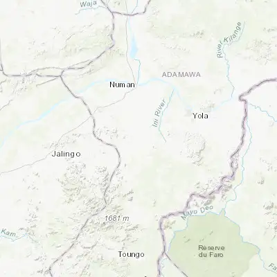 Map showing location of Mayo-Belwa (9.054210, 12.057940)