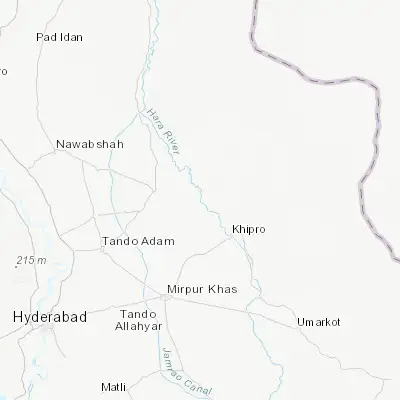 Map showing location of Tando Mitha Khan (25.996250, 69.202510)