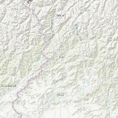 Map showing location of Upper Dir (35.207400, 71.876800)