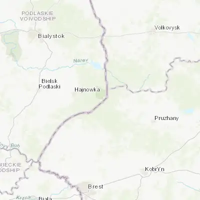Map showing location of Białowieża (52.700000, 23.866670)