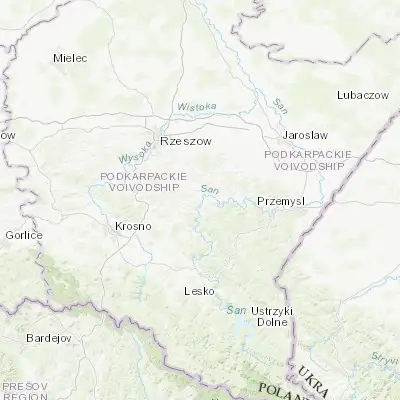 Map showing location of Dynów (49.815060, 22.233880)