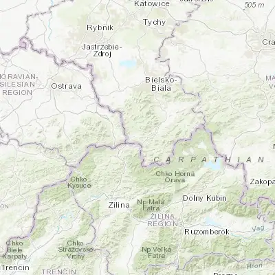 Map showing location of Koniaków (49.550660, 18.949100)