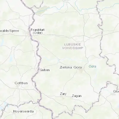 Map showing location of Krosno Odrzańskie (52.054920, 15.098820)