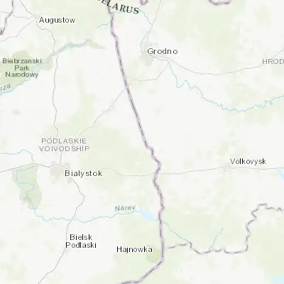 Map showing location of Krynki (53.264440, 23.773040)