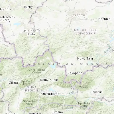 Map showing location of Lipnica Mała (49.515070, 19.634970)