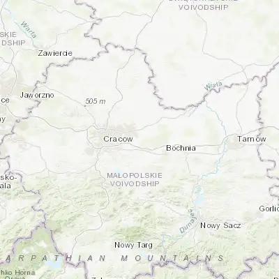 Map showing location of Niepołomice (50.040660, 20.222570)