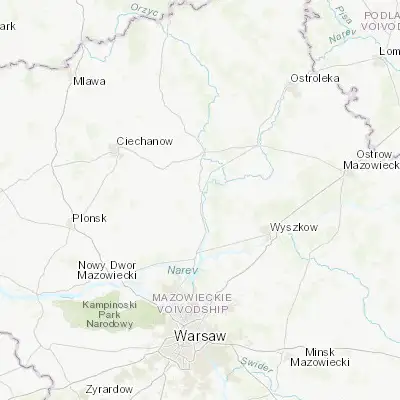 Map showing location of Pułtusk (52.702500, 21.082760)
