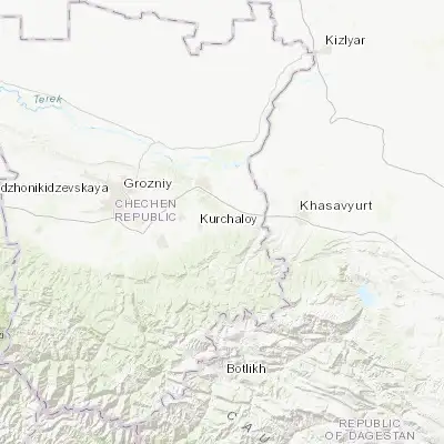 Map showing location of Bachi-Yurt (43.224170, 46.194230)