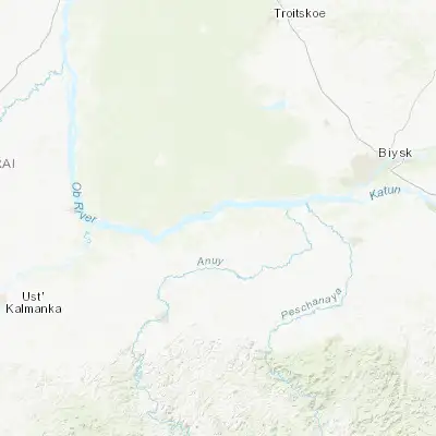 Map showing location of Bystryy Istok (52.371450, 84.387340)