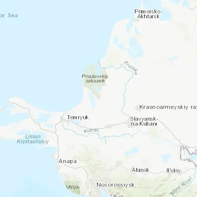 Map showing location of Chernoyerkovskaya (45.433060, 37.768610)