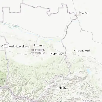 Map showing location of Ilaskhan-Yurt (43.279100, 46.102290)
