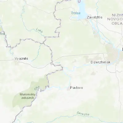 Map showing location of Ilyinogorsk (56.227750, 42.953850)
