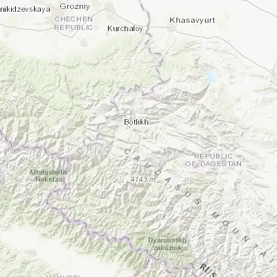 Map showing location of Karata (42.594860, 46.339300)