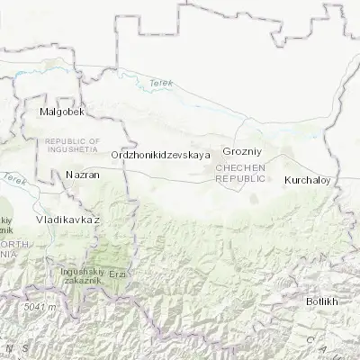 Map showing location of Khambi-Irze (43.235020, 45.453020)