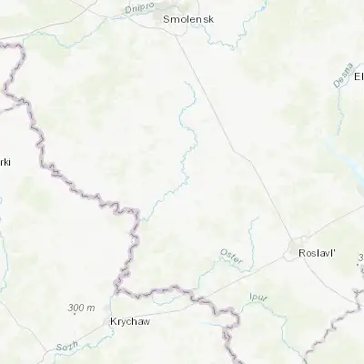 Map showing location of Khislavichi (54.187140, 32.158170)