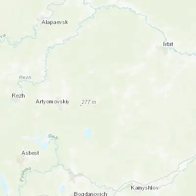 Map showing location of Krasnogvardeyskiy (57.379280, 62.319520)