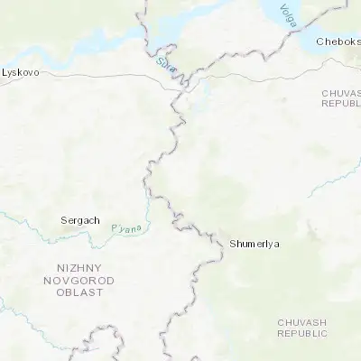 Map showing location of Krasnyye Chetai (55.688710, 46.138650)