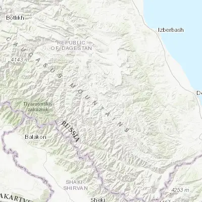Map showing location of Kuli (42.018450, 47.243420)