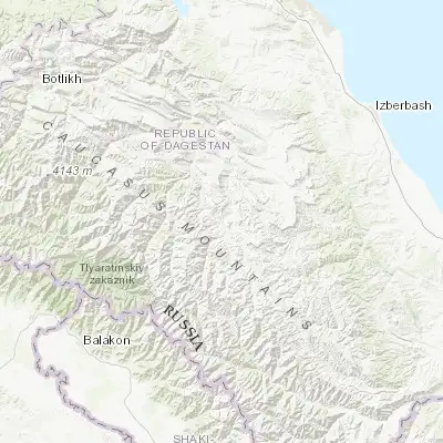 Map showing location of Kumukh (42.170360, 47.116060)