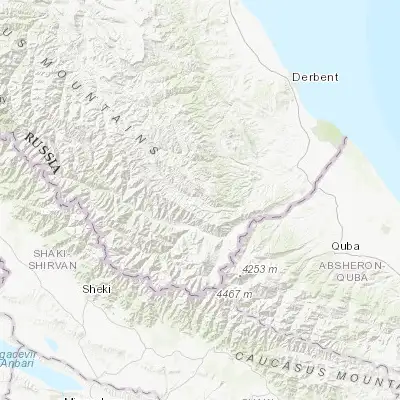 Map showing location of Kurakh (41.584910, 47.783060)