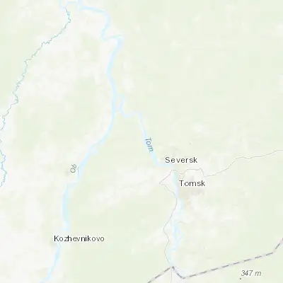 Map showing location of Moryakovskiy Zaton (56.694480, 84.651450)