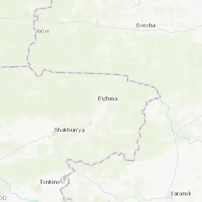 Map showing location of Pizhma (57.864180, 47.117140)