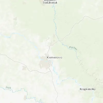 Map showing location of Promyshlennovskiy (55.483330, 86.200000)