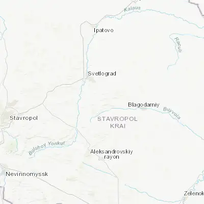 Map showing location of Sukhaya Buyvola (45.153330, 42.995560)