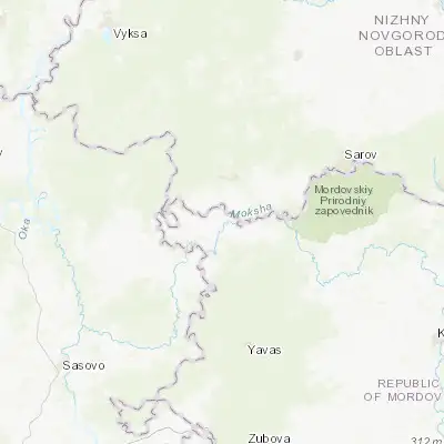 Map showing location of Ten’gushevo (54.768610, 42.718890)