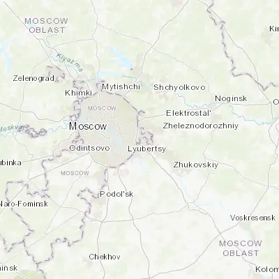 Map showing location of Zhulebino (55.700000, 37.850000)