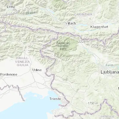 Map showing location of Tolmin (46.183040, 13.733210)