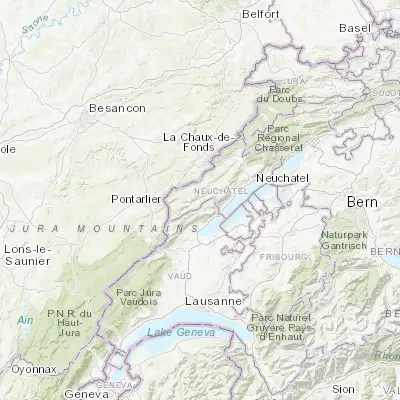 Map showing location of Couvet (46.925250, 6.632700)