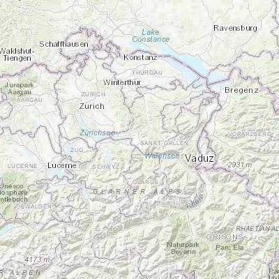 Map showing location of Kaltbrunn (47.213670, 9.025900)