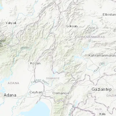 Map showing location of Andırın (37.577570, 36.354920)
