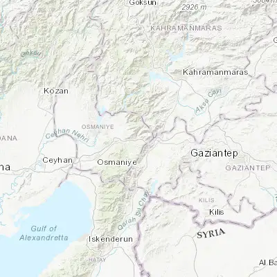 Map showing location of Bahçe (37.197240, 36.576580)