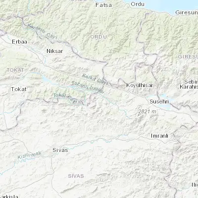 Map showing location of Doğanşar (40.208410, 37.531230)