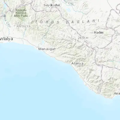 Map showing location of Payallar (36.601600, 31.850570)