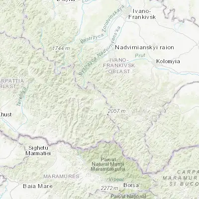 Map showing location of Lazeshchyna (48.274400, 24.415590)