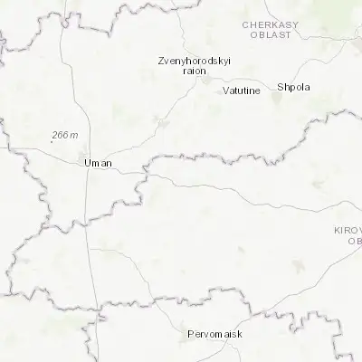 Map showing location of Novoarkhanhelsk (48.661870, 30.807050)