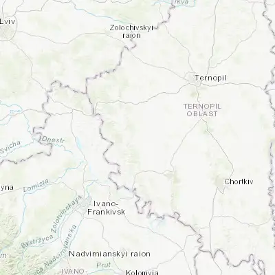 Map showing location of Pidhaytsi (49.267800, 25.127660)