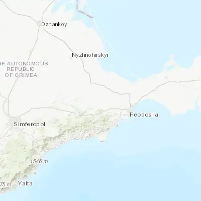 Map showing location of Privetnoye (45.119690, 35.059600)