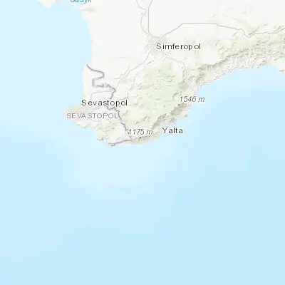 Map showing location of Simeiz (44.406460, 34.007040)