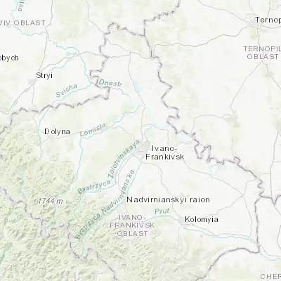 Map showing location of Uhryniv (48.955200, 24.692920)