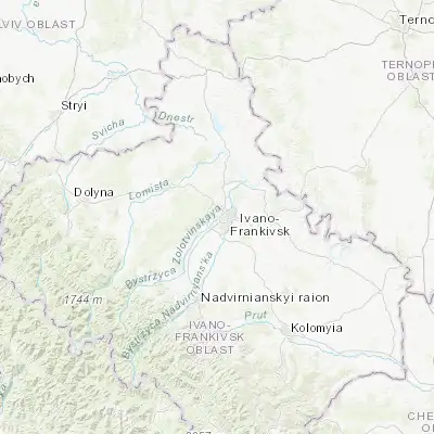 Map showing location of Zahvizdia (48.922660, 24.663560)
